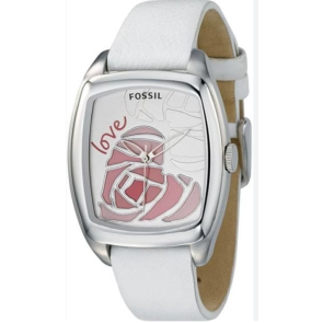 Watch strap Fossil ES2306 Leather White 18mm